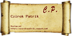 Czirok Patrik névjegykártya